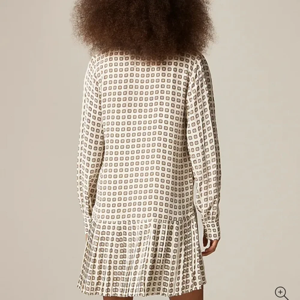 J. Crew New Amelia Shirt Dress in Foulard Print - Large Tall - ivory, black - Picture 4 of 13